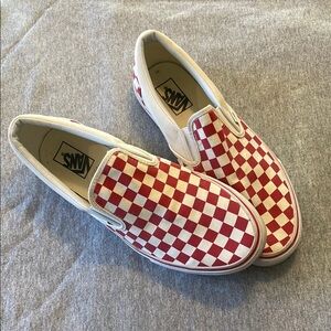 Vans Red Checkered Slip-On Shoes